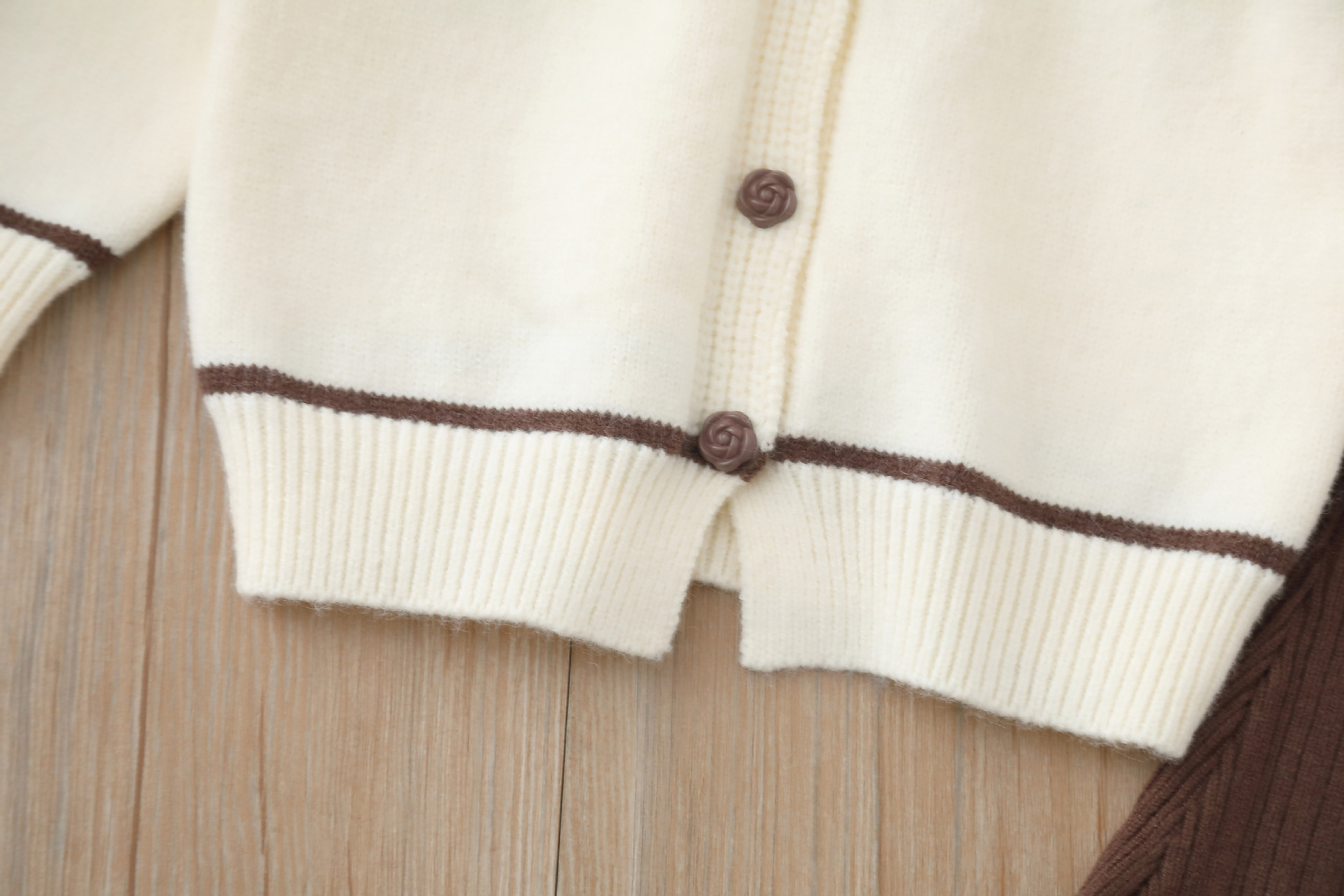 Tüdrukute kootud kaheosaline kampsun 2024 sügis/talv uus naiste aarete pükste komplekt_voghion.com