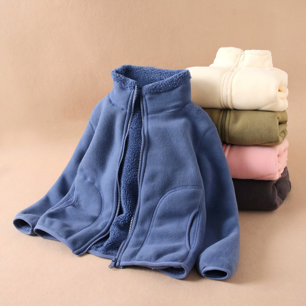 180大童男女童立领摇粒绒外套儿童加厚抓绒衫宝宝秋冬装保暖上衣