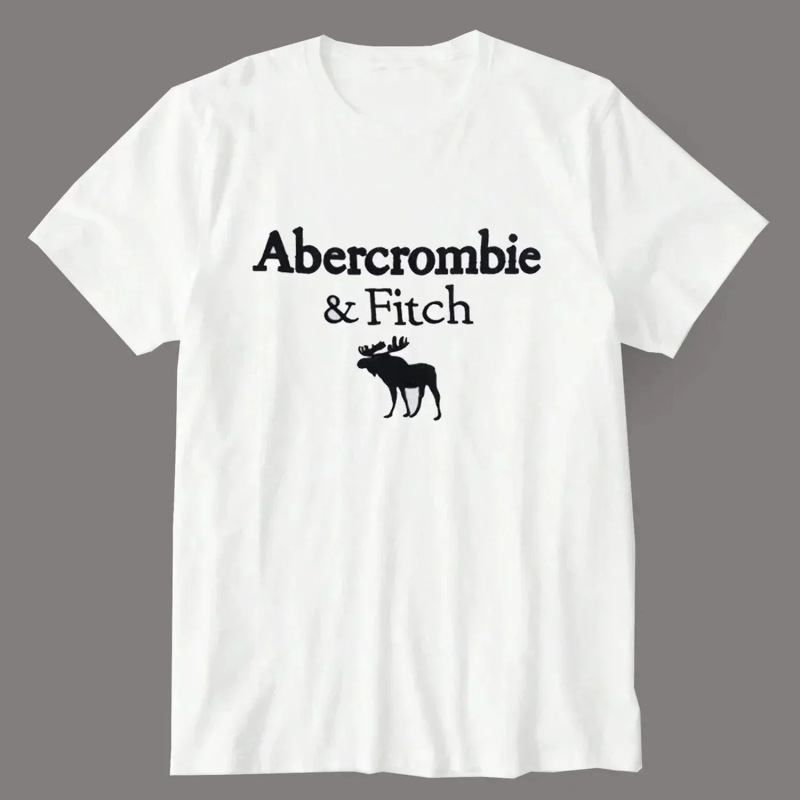 2024 New European and American Cross-border Trade abercrombie & Fitch Printed Summer Round Neck T-Shirt in stock