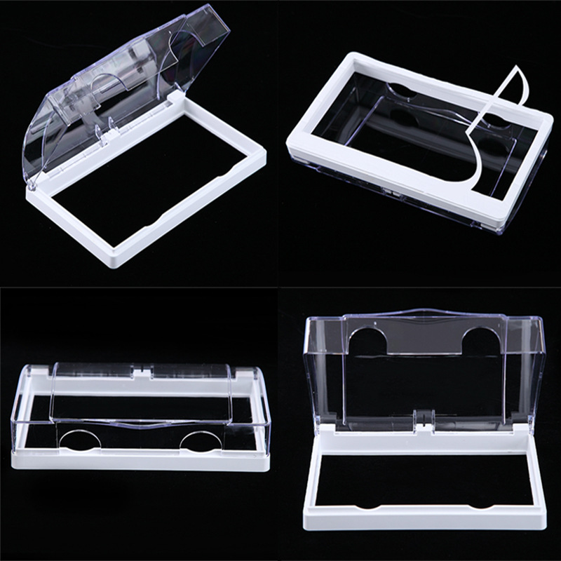 Self-adhesive 86-type hidden transparent dual-joint waterproof box, integrated two-position splash-proof box bathroom waterproof plug cover