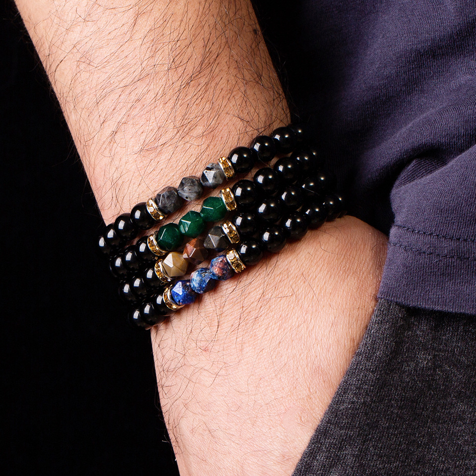 Fashion Men's Bracelet Stone Handmade Beaded Bracelets Wholesale display picture 2