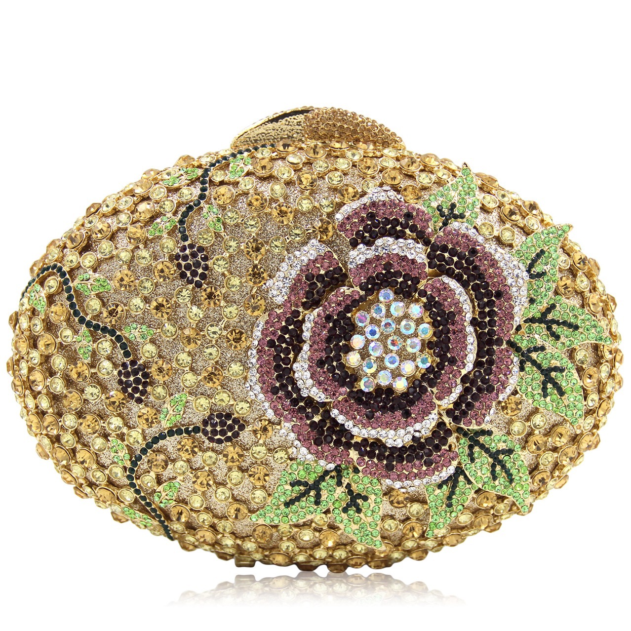 Huevo de ganso, una flor con diamantes, bolsas de cena, bolsas de diamantes transfronterizas, bolsas de joyas, bolsas de mano, bolsas de embrague
