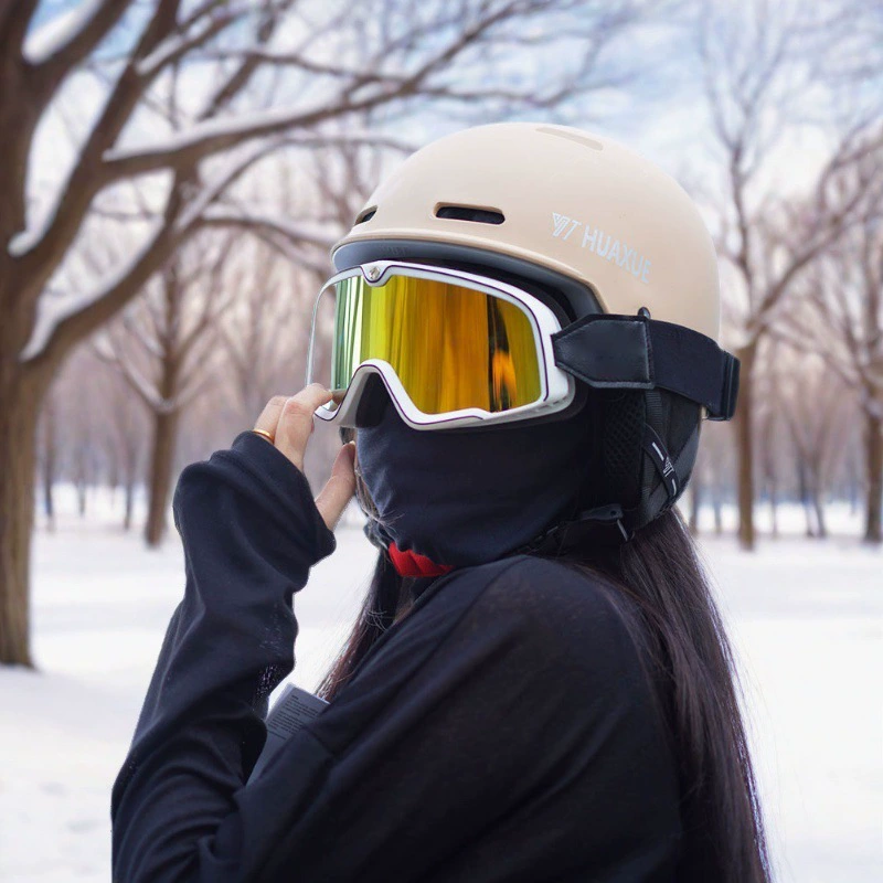 Новый лыжный шлем снежное зеркало все в одном мужском и женском профессиональном снежном шлеме теплый шлем с двумя досками, противоударная лыжная шапка