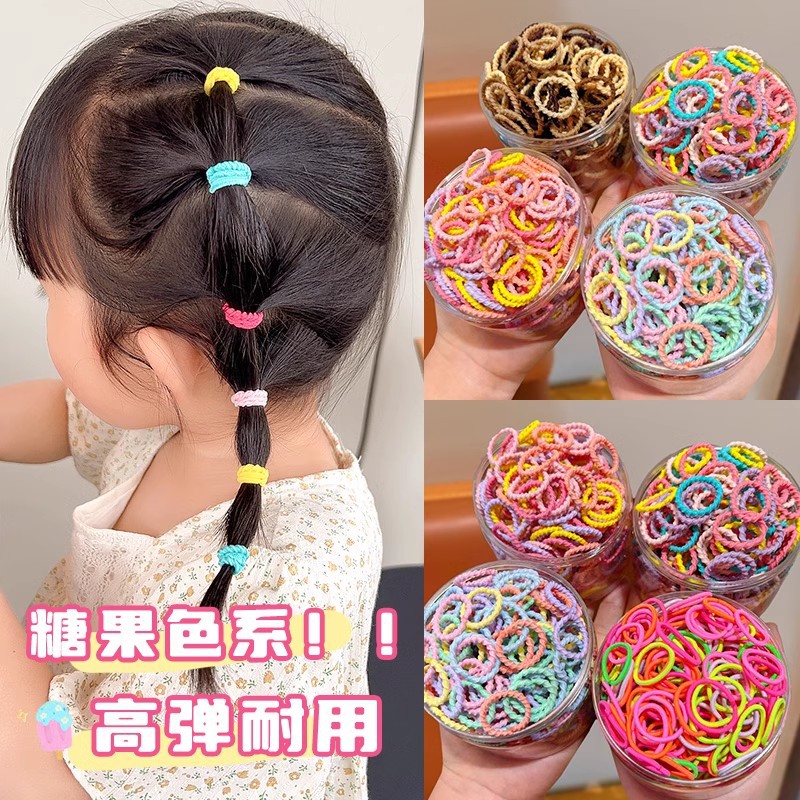 Niña va a la escuela con trenzas, cuerda para el cabello, cuerda para el cabello de color para niños, niña bebé, alta elasticidad, sin daño, anillo para el cabello, tocado