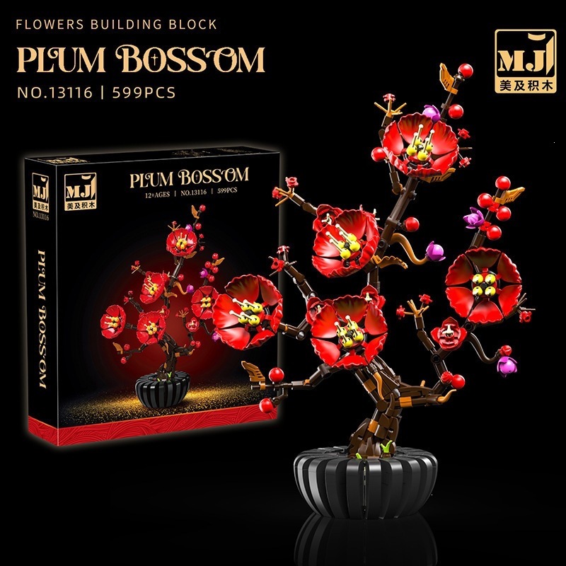 Bloques inmortales ramo de flores de otoño orquídeas orquídeas juguetes para niños adornos 520 regalos del día del maestro de San Valentín