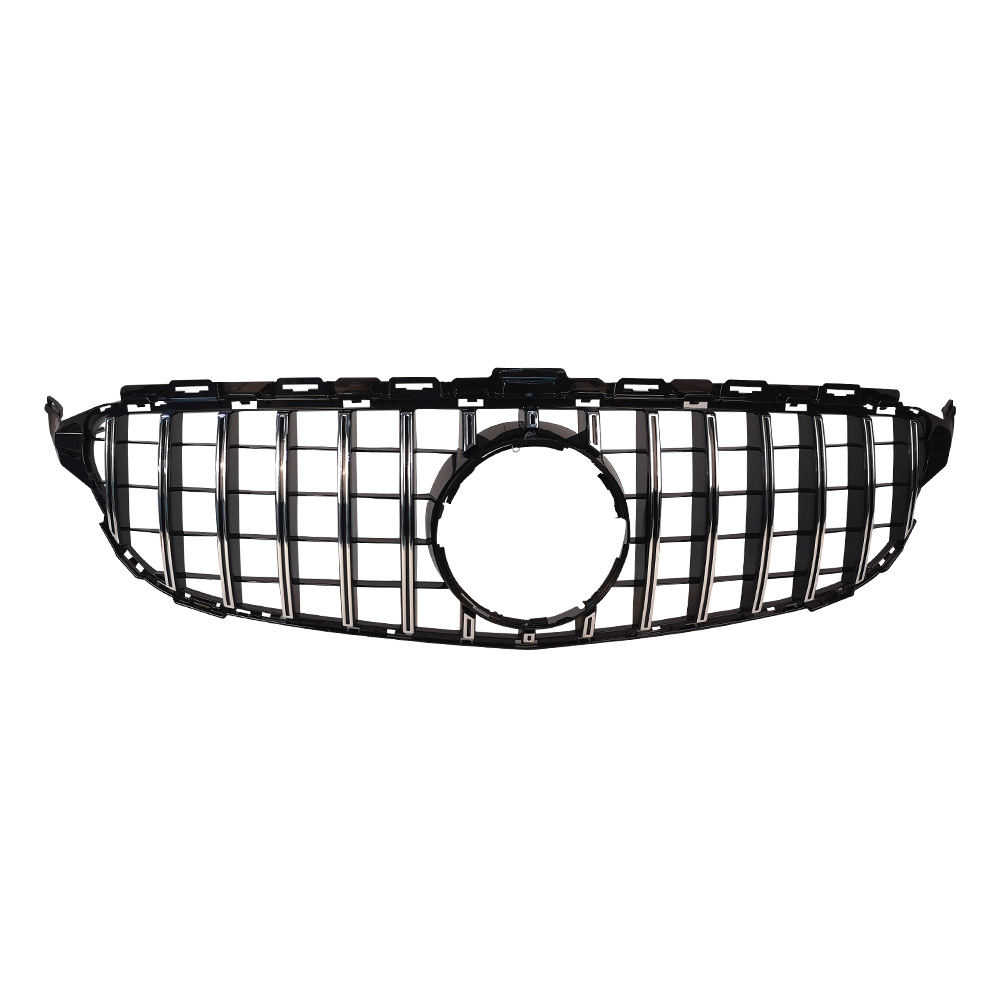 Suitable for Mercedes-Benz C-Class W205 Vertical Bar Gt Style Grille 2014-2021 Modified Front Bumper Air Grille Grille