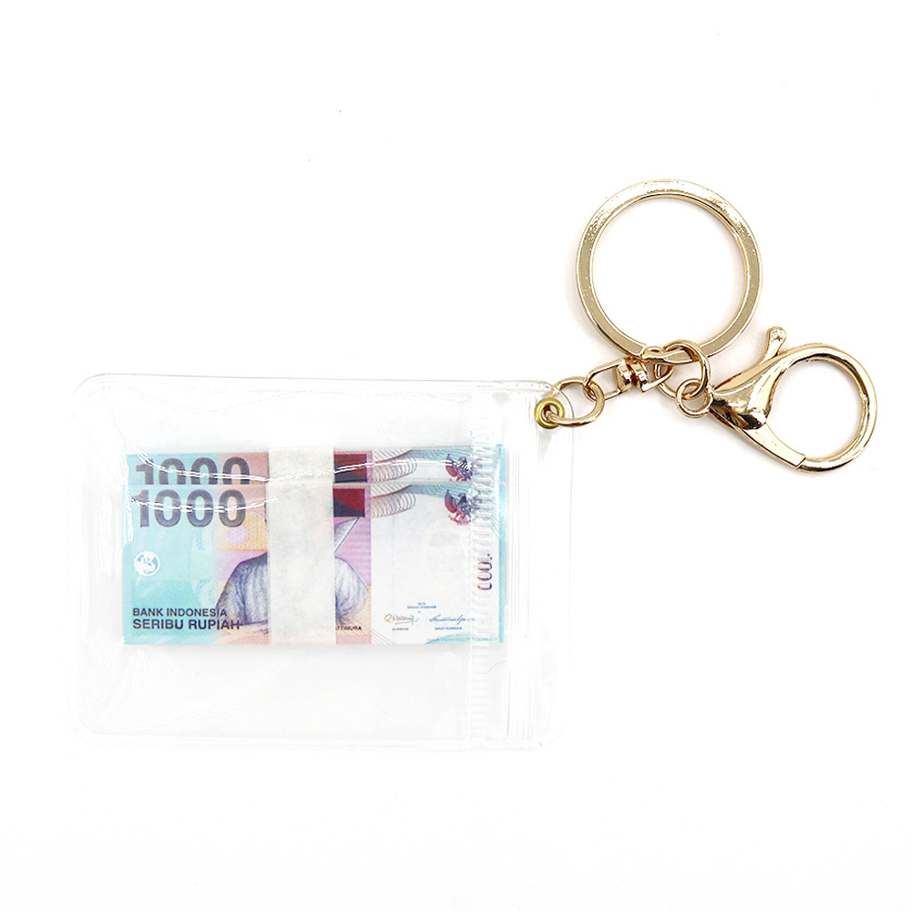 Simulación de dólar de Taiwán, dólar estadounidense, libra, won coreano, moneda indonesia, llavero, colgante de billetes de papel, medalla de oro, colgante de barra de oro, máquina de bebé