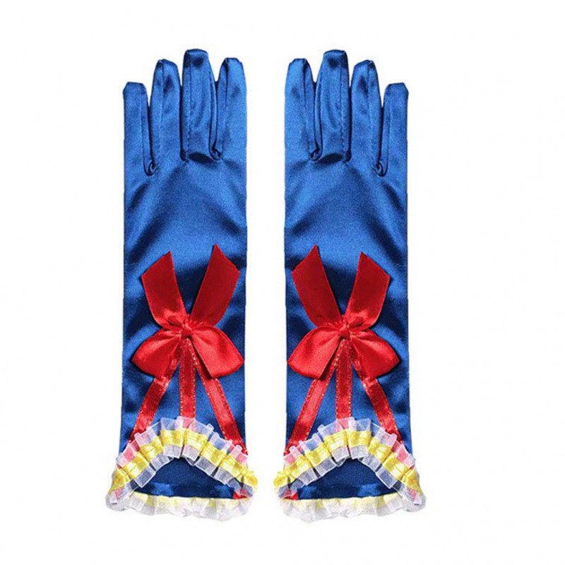 Halloween Stage Performance Accessories Snow White Gloves Snow White Sapphire Blue Lace Gloves