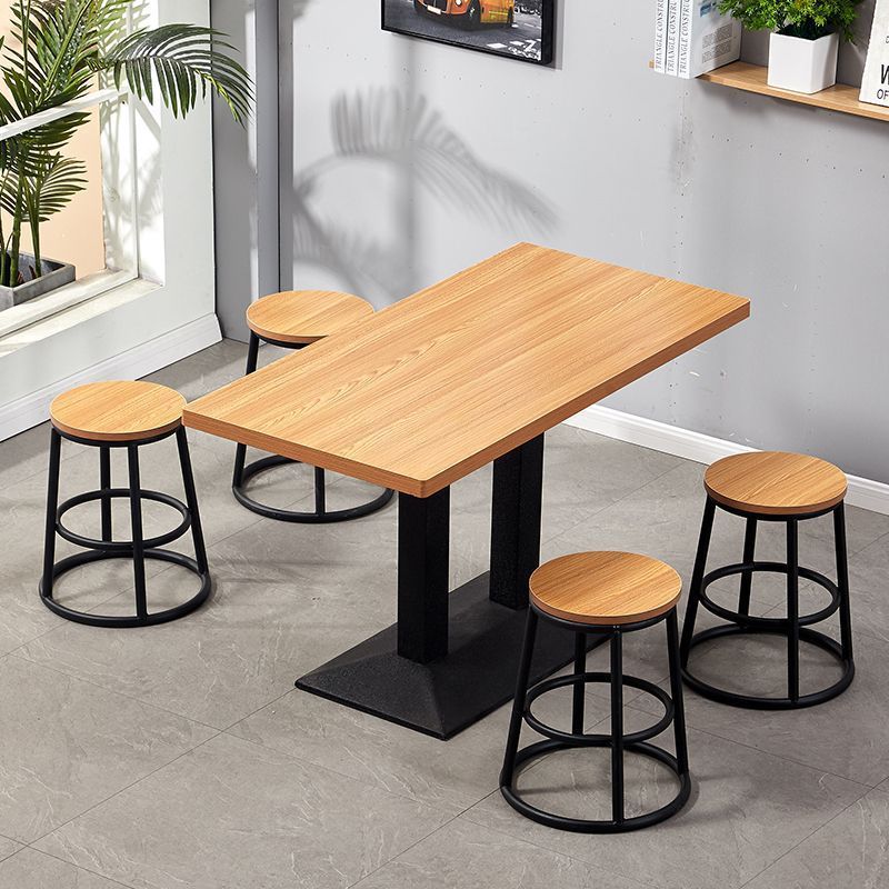 Trendy Round Stool Fast Food Dining Table and Chair Set for Restaurant, Snack Bar, Commercial Dining, and Milk Tea Shop
