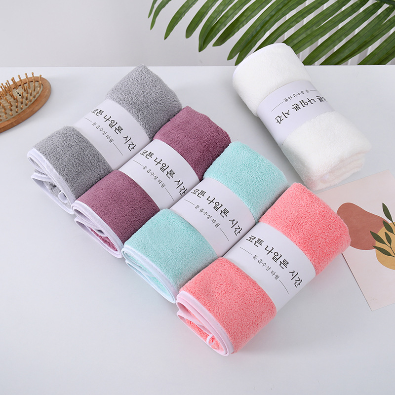 Coral fleece towel thickened absorbent large size towel face towel daily necessities super towel wholesale face towel edge