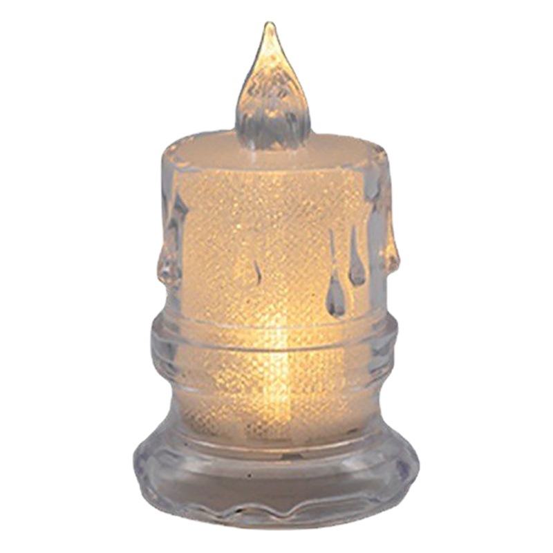 Nueva transparente lágrimas con base simulación LED velas electrónicas ins viento luminoso creativo cumpleaños Decoración Luz de la noche
