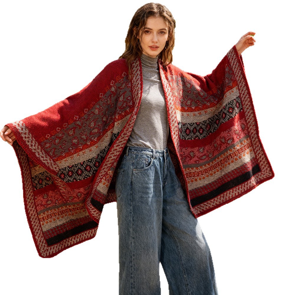 Nuevo cachole jacquard de otoño y invierno, bufandas de cachemire de doble cara, moda europea y americana, explosión popular