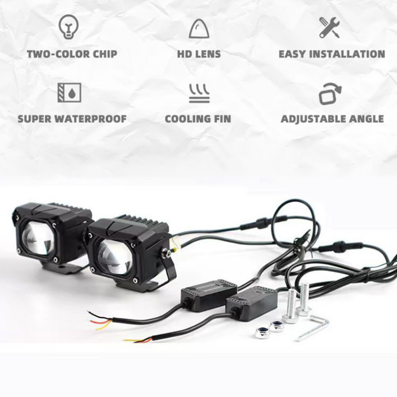 U9P lámpara de motocicleta automóvil LED lente externa de motocicleta LED lente bicromática transformar el faro