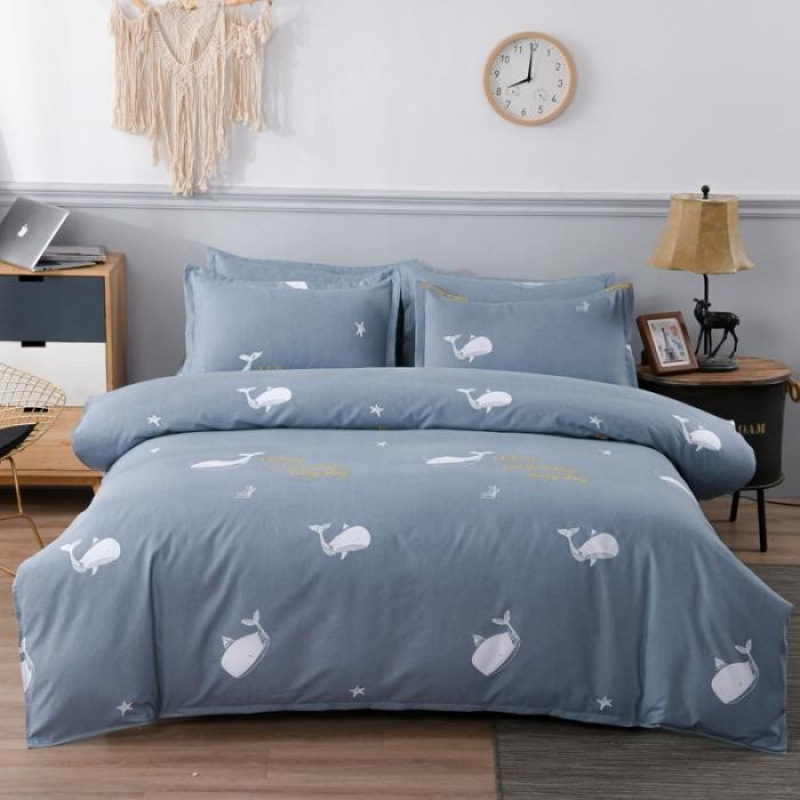 Four-Piece Set of 100 Bedding Sheets and Quilt Covers, 2.0m Double Quilt Covers and Three Pieces on the Bed