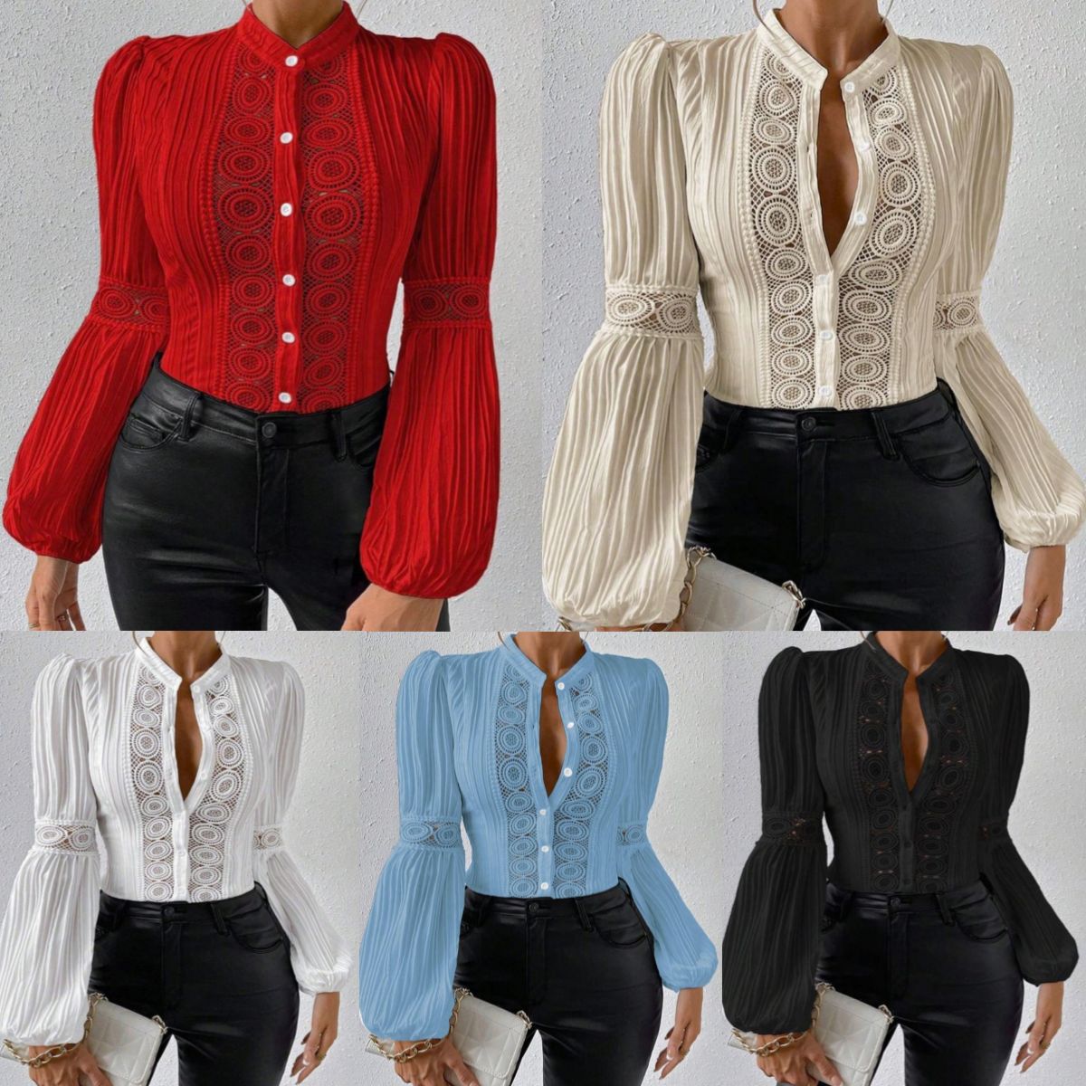 Wholesale Women's Vacation Simple Style Solid Color Long Sleeve Blouses display picture 1