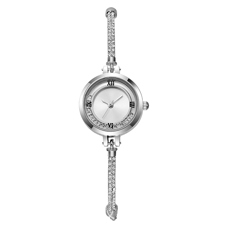 Pulsera literal de diamantes rotos de sensación de nicho de alta gama, reloj, cinturón pequeño, nuevo reloj de mujer de cuarzo de arena movediza de celebridades de Internet al por mayor