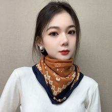 君君同款65*65方巾磁吸扣丝绵围巾女洋气小众新款围脖气质百搭