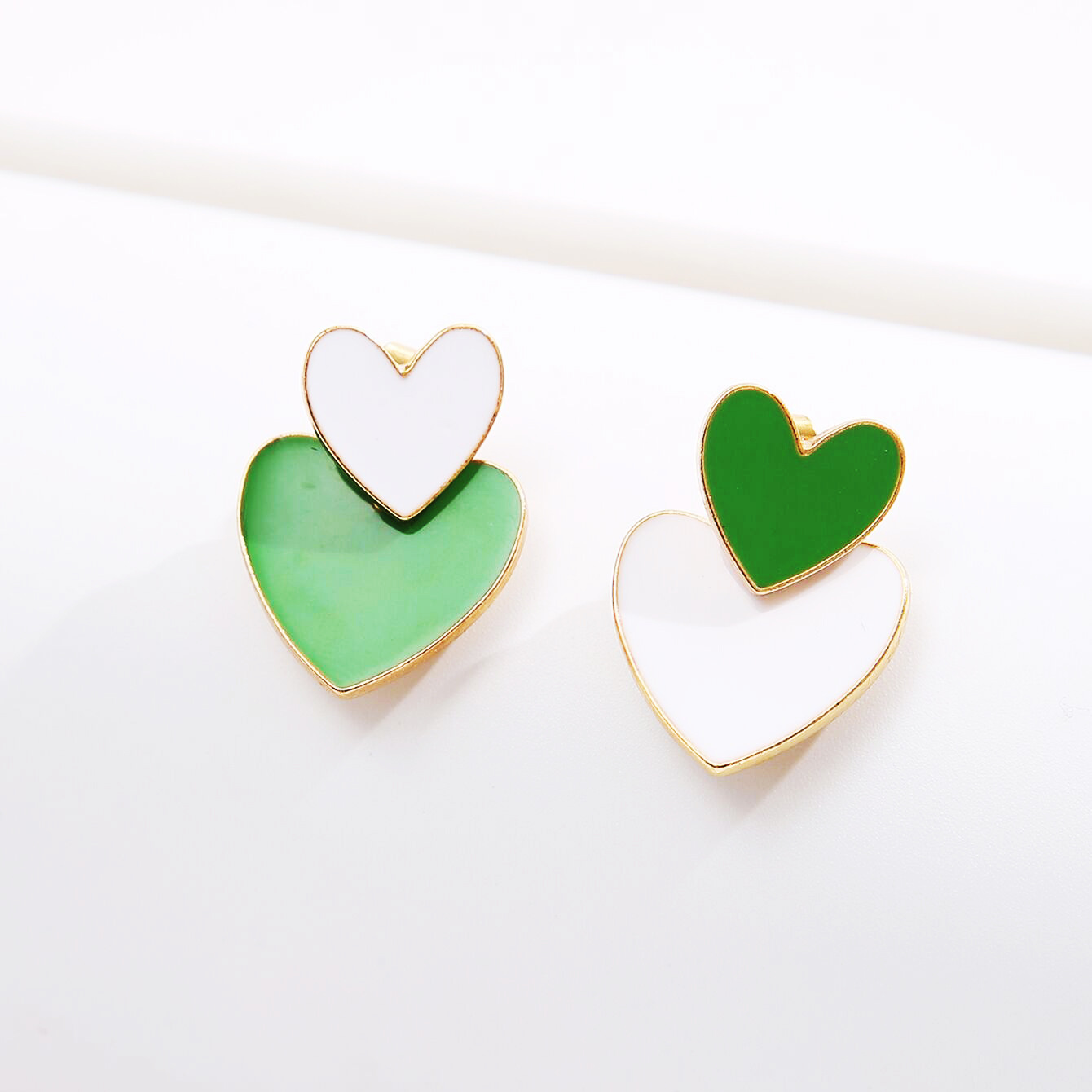 Womenu0027S Fashion Simple Style Heart shape Alloy Ear Studs Stoving Varnish No Inlaid Stud Earrings