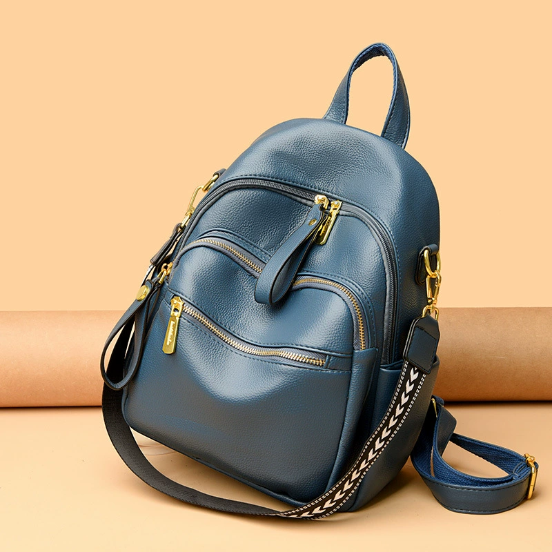 Wear-resistant polyurethane backpack, universal capacious shoulder bag for leisure for traveling, 2023 collection