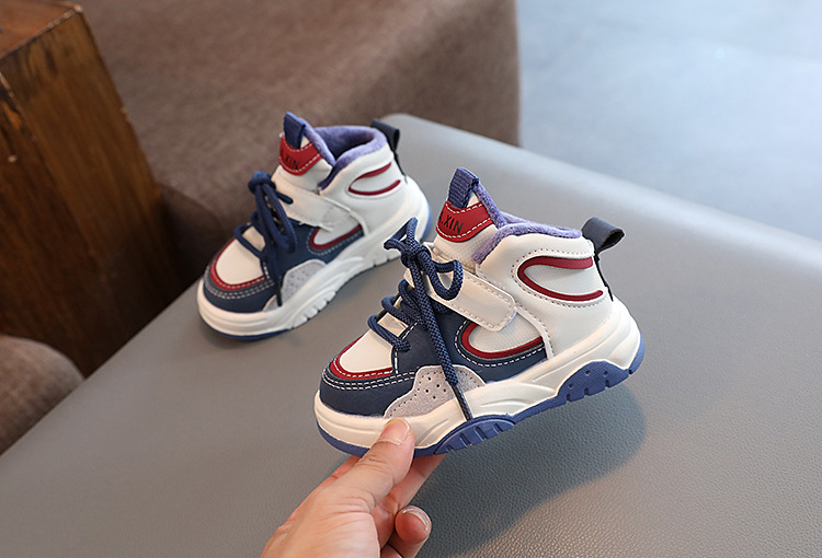 Girls' Sports Shoes 2024 Autumn and Winter New Trendy Brand High-Top Sneakers Cute Cartoon Decoration Boys' Second Cotton Casual Shoes_voghion.com