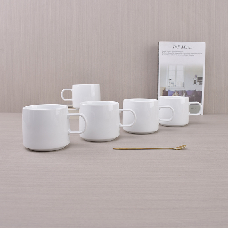 Blanco 450ml taza de cerámica taza de alta temperatura taza de café cerámica taza negra para wa