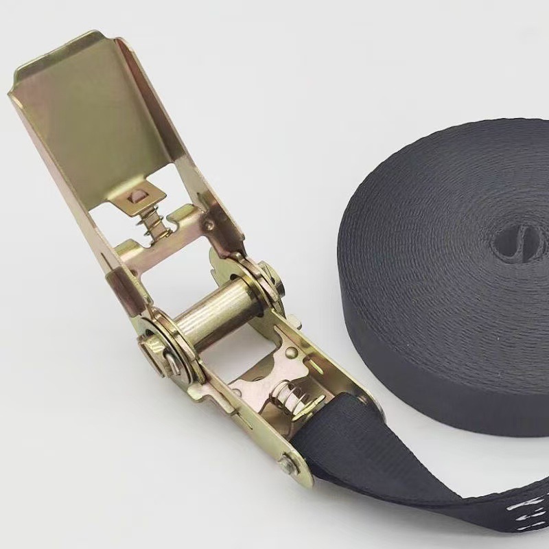 Cross-Border 25mm Small Ratchet Tensioner Polyester Strap Truck Binding Strap Luggage Motorcycle Binding Device Rope Tightener