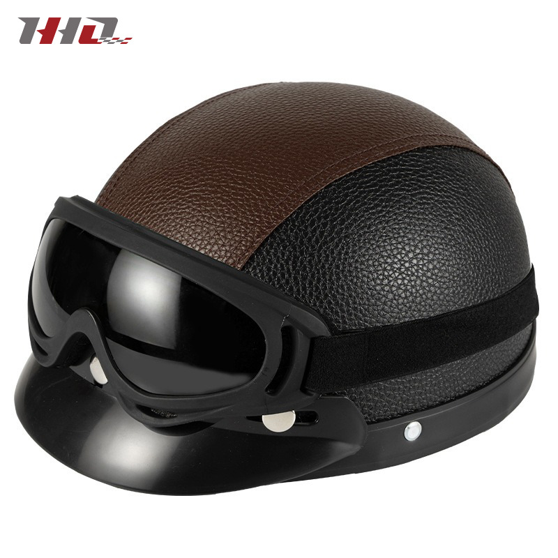 Nuevo casco eléctrico de batería casco de automóvil cuatro estaciones generales para hombres y mujeres otoño y invierno caliente fabricante de medio casco retro