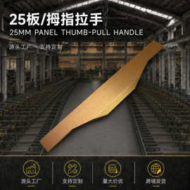 佛山工厂定制出口外贸25板拇指隐形拉手开槽F款衣橱五金门把手