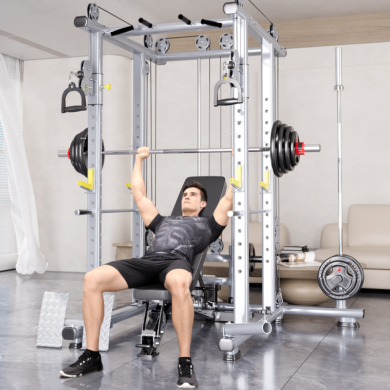 Profesional multi-funcional casa Squat marco pórtico fitness Barbell traje de pesas Banco prensa completa Squat máquina
