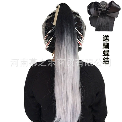 Helmet Ponytail with Bow DIY Helmet Braid Large Suction Cup Motorcycle Electric Vehicle Helmet Decoration