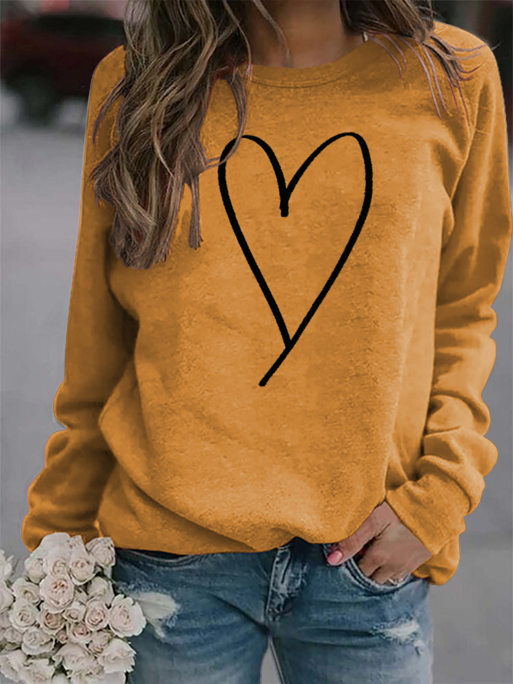 Women's Hoodie Long Sleeve Hoodies & Sweatshirts Printing Fashion Heart Shape display picture 17