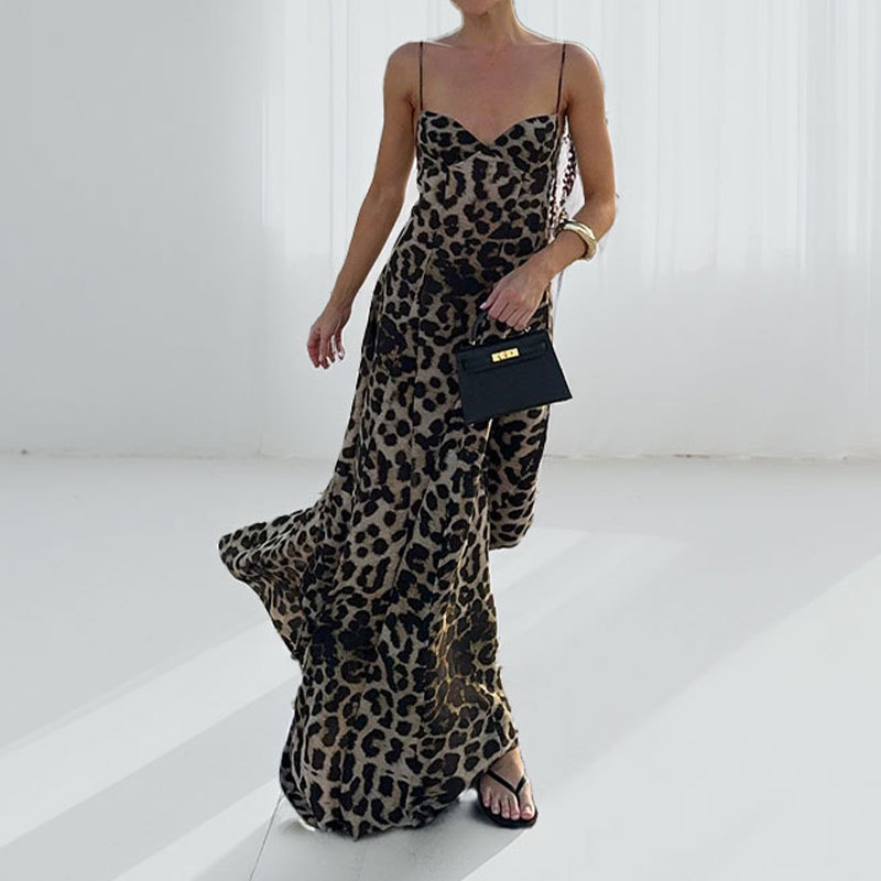 Slim Fit Type Printing Pattern 2025 Spring and Summer Season Wholesale Women's Elegant Style Sexy Printing Printing Family Gathering Date Cocktail Party V Neck Sling Style Sleeveless Hip Skirt