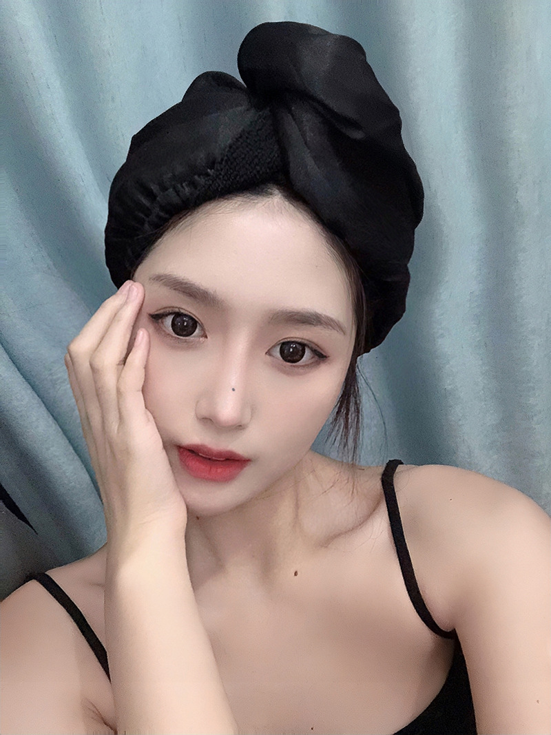 Solid Color Pattern Casual Solid Color Imitated Silk Hair-drying Cap