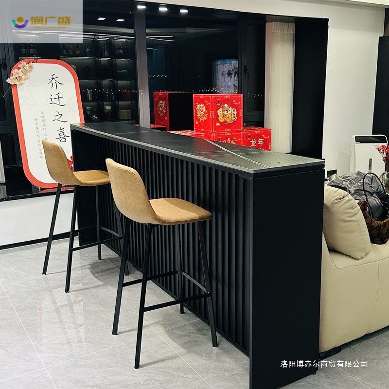 Italian Slate Bar Table Home Living Room Kitchen Side Partition Bar Balcony Wall High-End Small Apartment High Table