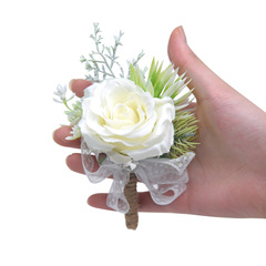 Eternal Angel 957 Love Decorated Macramé Vintage Rose Collar Flower White Peony Rose Boutonnière Wedding Supplies