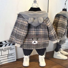 Girls winter velvet jacket 2023 new autumn and winter style jacket thickened winter clothing children's jacket cotton