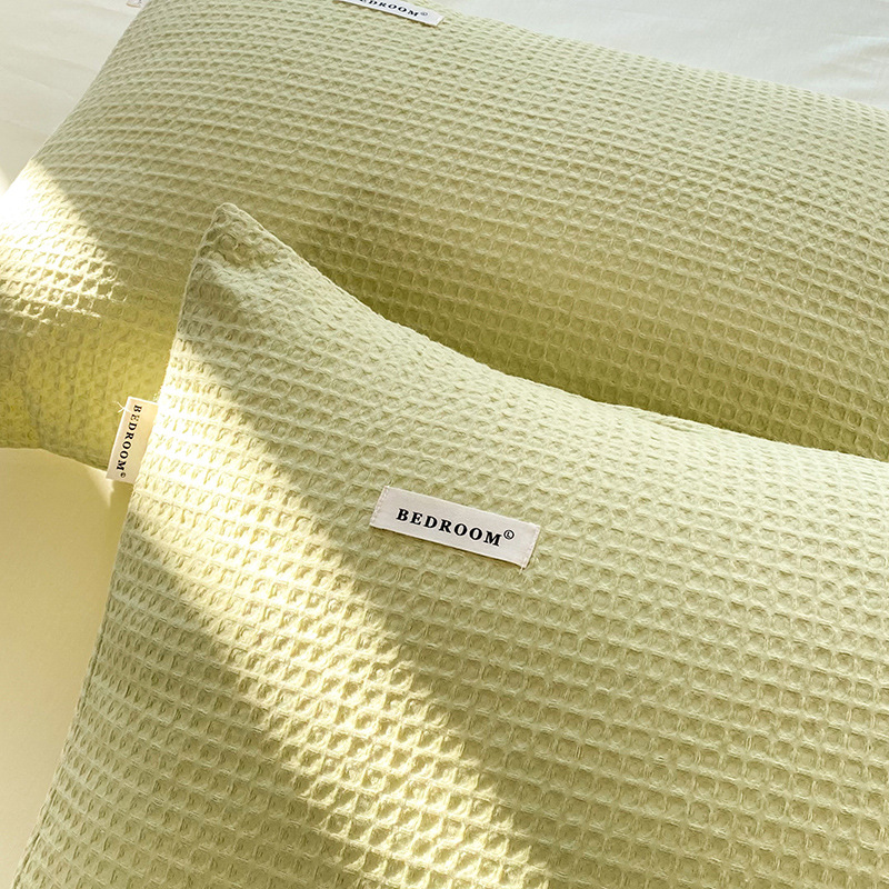 Clase A de alta gama de algodón waffle de cuatro piezas de algodón japonés waffle hoja de cama cubierta del edredón ins ropa de cama de algodón puro