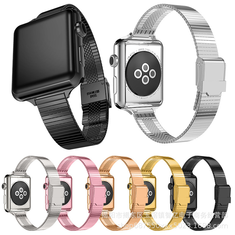 Women's Cross-Border Suitable for Apple Watch iWatch Stainless Steel Metal One-Bead Monster Hanging Buckle Small Waist Strap