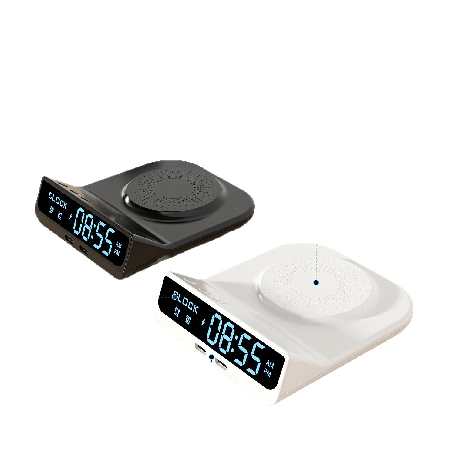 Tres teléfonos móviles al mismo tiempo, doble puerto pd, reloj despertador, pantalla led de baja temperatura, cargador inalámbrico de carga rápida de escritorio