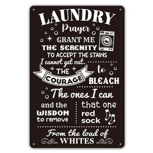 Laundry Prayer Tin Painting, Funny Funny Laundry Prayer Decoration Metal Hanging Painting