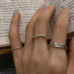 多款組合戒指女小眾設計感簡約韓國時髦不規則素圈戒指簡約高級感