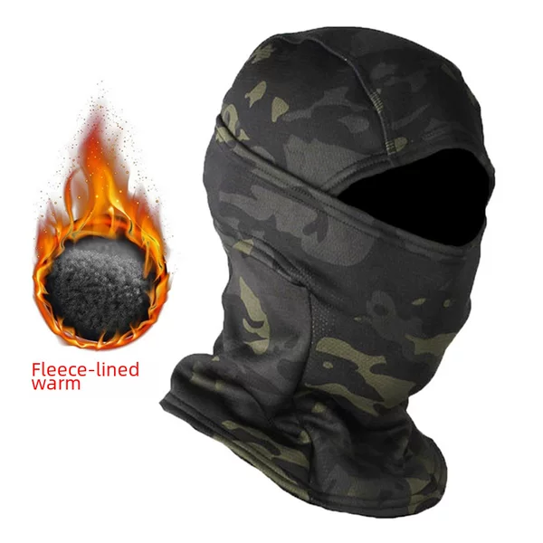 Winter Cold-Proof Cycling Mask Camouflage Balaclava Windproof Fleece-Lined Warm Military Tactical Hood Scarf
