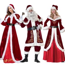 欧美跨境货源圣诞服装老人服装圣诞节款金丝绒圣诞老人装亚马逊