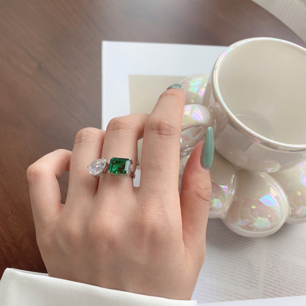 2g Weight Rings Classification 5, 6, 9 Ring Size 1 Piece Quantity Date, Tea Party Occasion 925 Sterling Silver Material Four Leaf Clover Pattern Women's Gender Plating Design Elegant, Glam Style 925 Sterling Silver Four Leaf Clover Rings 21
