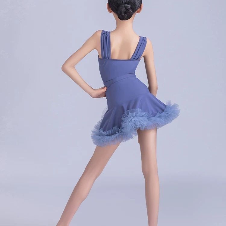 Conni 2025 新しいラテンダンス服ダンス練習スーツサスペンダーハイエンド夏インターネットセレブ女の子と子供|undefined