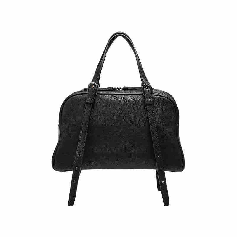 New Vegetable-Tanned Leather Luxury Bowling Bag For Women - Spring Retro Large Capacity Commuter Shoulder Handbag - Thumbnail 8