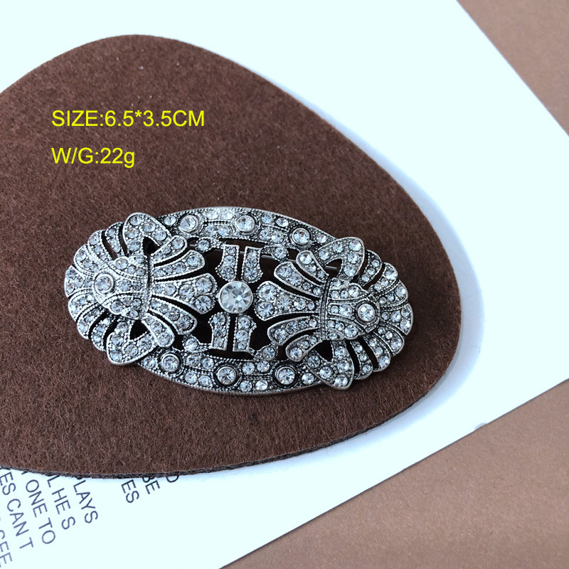 A Variety Of Mid-ancient Backflow Full Diamond Color Gem Brooch Shehua Retro Distressed Style Pin display picture 5