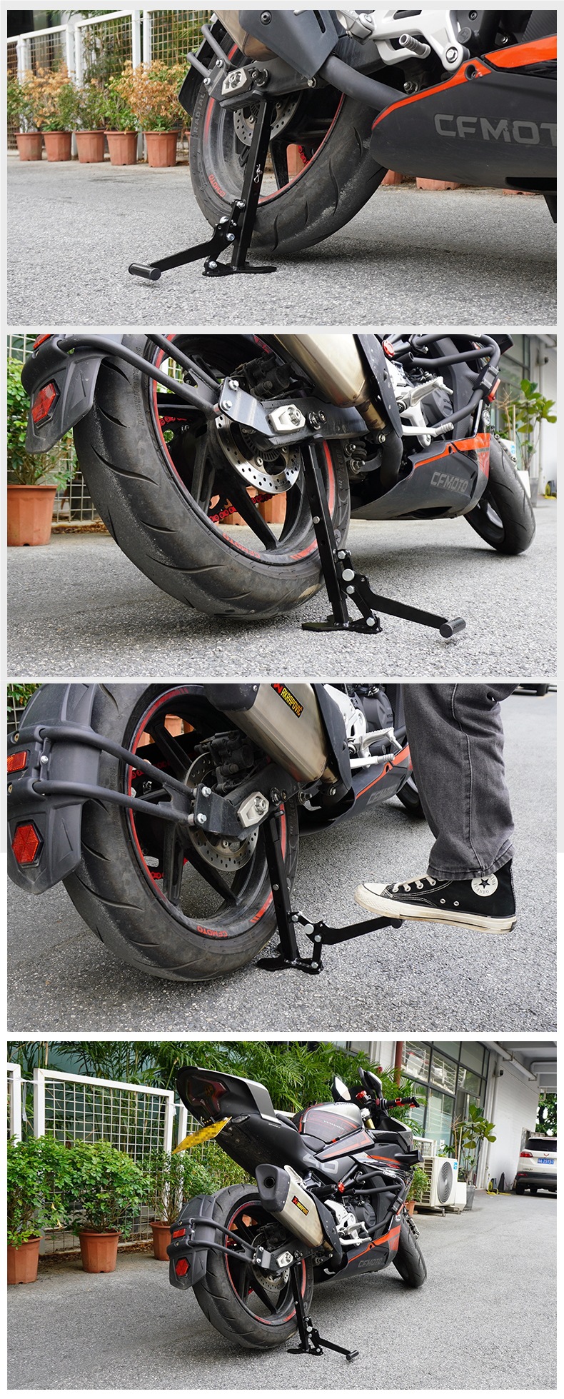 Koby Motorcycle Lift Stand Portable Heavy Motorcycle Repair Universal Folding Bracket Rear Wheel Single Swingarm Lift Stand