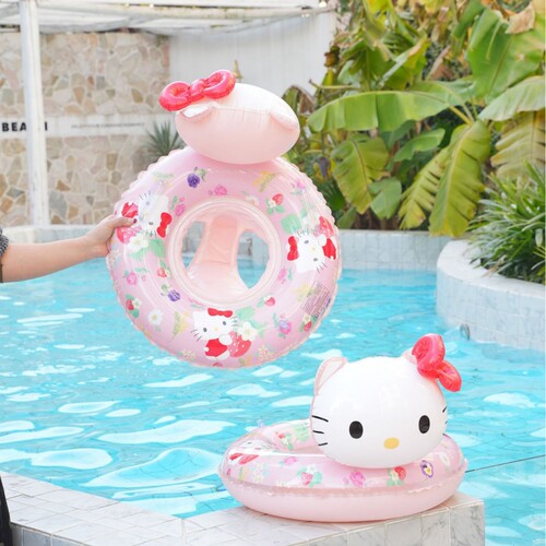Sanrio official 3D floating pool ring, inflatable children's swim ring for both boys and girls, armpit float ring, cute baby seat ring