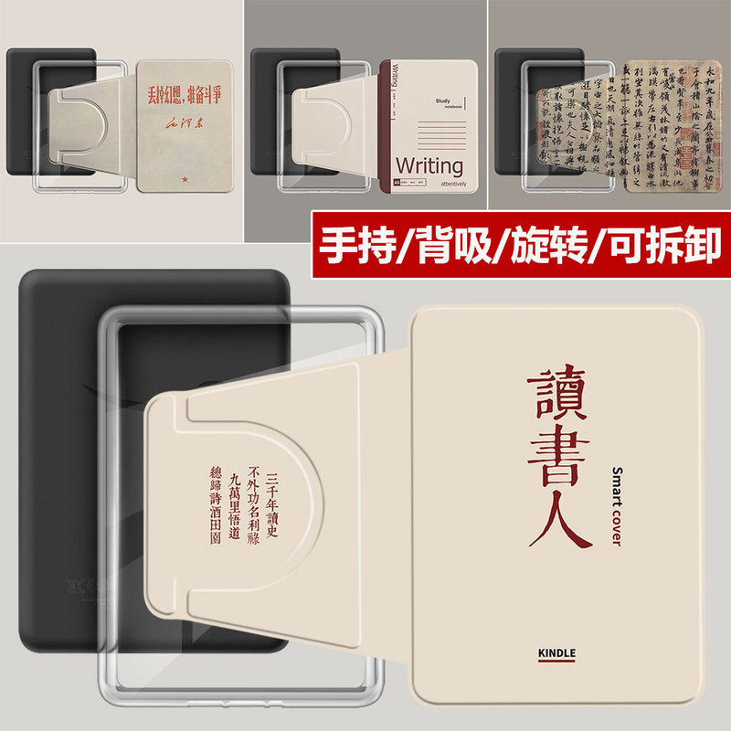 Suitable for Amazon Kindle12Th Protective Case Kpw6 E-Book Handheld Transparent Case with Back Suction and Rotating Separation Function